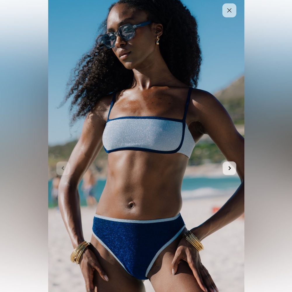 NEW Hey Harper Sardinia Bikini - Medium Top/Large Bottom - shimmer/sparkle blue